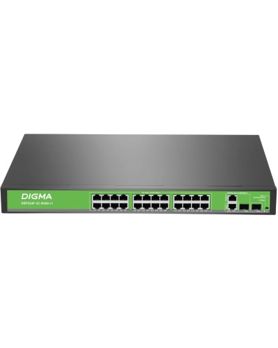 DSP224F-2C-R400 DSP224F-2C-R400 V1 (L2) 24х100Мбит/с 2хКомбо(1000BASE-T/SFP) 24PoE 24PoE+ 400W. Коммутатор с питанием по PoE. Digma в Самаре
