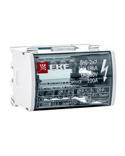 Шина нулевая в корпусе 2х7 (sn0-2х7). Шина нулевая в корпусе. EKF в Самаре