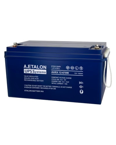 A.ETALON AHRX 12-670W (150). Аккумулятор герметичный свинцово-кислотный. ETALON в Самаре
