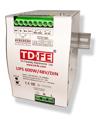 UPS 600W/48V/DIN. Источник вторичного электропитания резервированный. FARADAY в Самаре