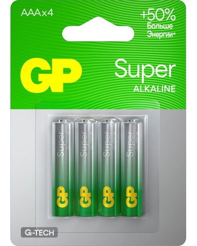 GP Super Alkaline 15A AA (GP 15AA21-2CRSBC4), упак. 4 шт. БЛИСТЕР. Алкалиновые батарейки. GP Batteries в Самаре