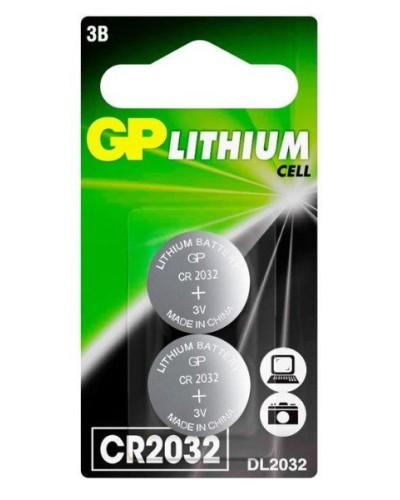 GP Lithium CR2032 (GP CR2032-2CRU2), упак. 2 шт. БЛИСТЕР. Литиевые дисковые батарейки. GP Batteries в Самаре