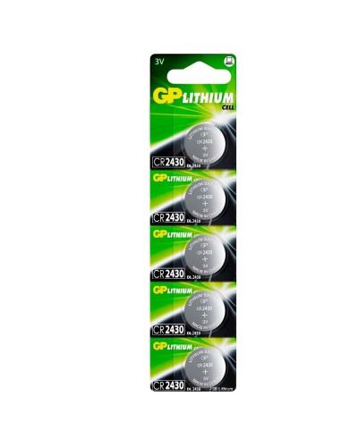GP Lithium CR2430 (GP CR2430-2C5 100/1000), упак. 5 шт. БЛИСТЕР. Литиевые дисковые батарейки. GP Batteries в Самаре