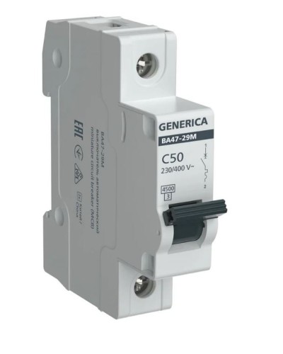 GENERICA ВА47-29М 1P C 50А 4,5кА (MVA21-1-050-C-G). Автоматический выключатель. IEK в Самаре