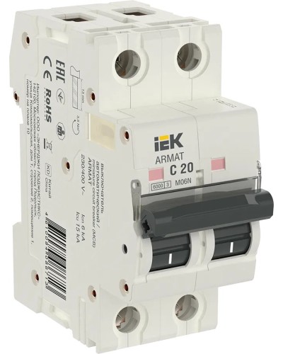 M06N 2P C 20А 6кА ARMAT (AR-M06N-2-C020). Автоматический выключатель. IEK в Самаре