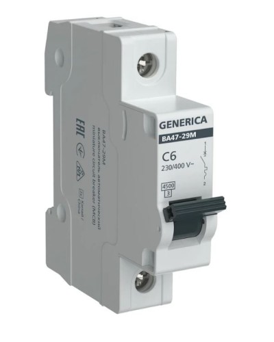 GENERICA ВА47-29М 1P C 6А 4,5кА (MVA21-1-006-C-G). Автоматический выключатель. IEK в Самаре
