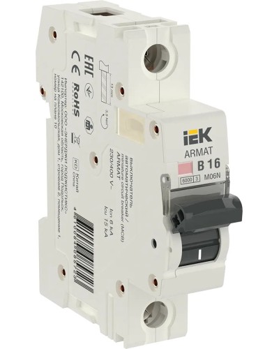 M06N 1P B 16А 6кА ARMAT (AR-M06N-1-B016). Автоматический выключатель. IEK в Самаре
