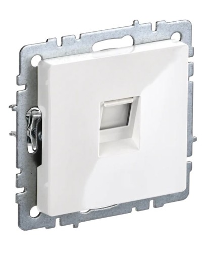 Розетка RJ45 РК10-БрБ кат.5E, белая BRITE (BR-K10-1-K01). Розетка компьютерная. IEK в Самаре