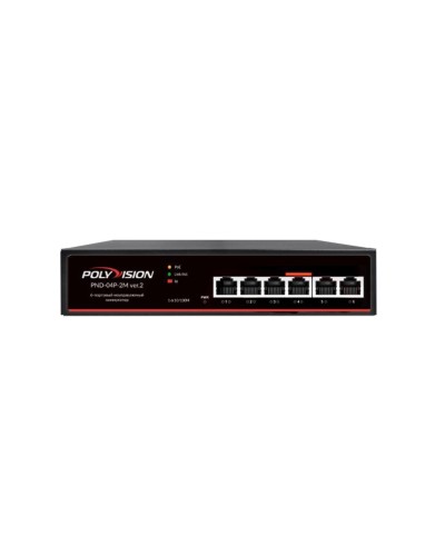 PND-04P-2M v.2. Коммутатор 6-портовый с функцией PoE. Polyvision в Самаре