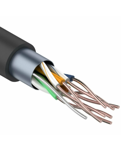 F/UTP, CAT 5e, PE, 4PR, 24AWG, OUTDOOR, SOLID, черный, 305м REXANT (01-0146-1). Кабель «витая пара» (LAN) для структурированных систем связи. Rexant в Самаре