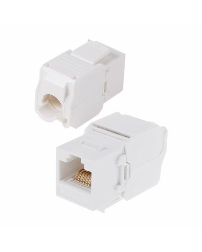 Модуль Keystone Jack RJ-45(8P8C) UTP, CAT 6, тип 180 градусов, самозажимной, белый REXANT (05-1052): Модуль Keystone Jack в Самаре
