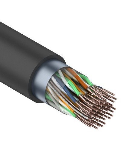 F/UTP, CAT 5, PE, 25PR, 24AWG, OUTDOOR, SOLID, черный, 305м, REXANT (01-1203). Кабель «витая пара» (LAN) для структурированных систем связи. Rexant в Самаре