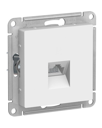 AtlasDesign розетка RJ45, кат. 5Е, 1-местная, скрытой установки, механизм, белый (ATN000183). Розетка компьютерная. Systeme Electric в Самаре