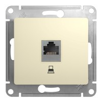 Glossa розетка RJ45 1-местная, кат. 5Е, скрытой установки, механизм, бежевый (GSL000281K). Розетка компьютерная. Systeme Electric