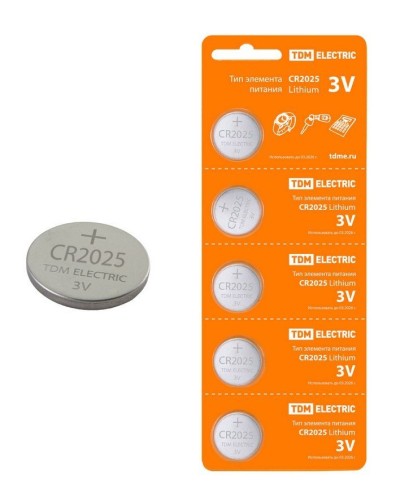 CR2025 Lithium 3V BP-5 TDM (SQ1702-0028). Элемент питания. TDM ЕLECTRIC в Самаре