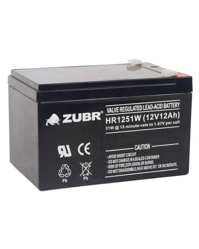 ZUBR HR 1251W (12V, 12Ah). Аккумулятор герметичный свинцово-кислотный. ZUBR в Самаре