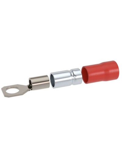 Наконечник НКИ 0,25-1,5 М6 (D6,4мм) с отверстием под винт (100 шт) (2A6P-DS-PVC). Наконечник с отверстием под винт и изолированным фланцем ПВХ, двойная гильза. ДКС в Самаре