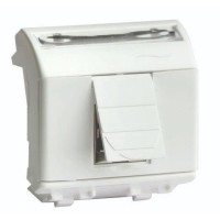 Розетка RJ-45 Brava 2 модуля слоновая кость (75450S): Розетка компьютерная с двумя разъёмами