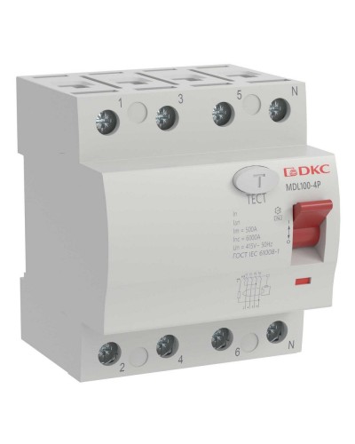 YON MAX MDL100 ВДТ, 4P, 30mA, 63A, АС (MDL100-4P2-63-AC). Автоматический выключатель дифференциальный (УЗО). ДКС в Самаре