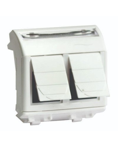Розетка RJ-45 Brava 2 модуля слоновая кость (75459S): Розетка компьютерная с двумя разъёмами в Самаре