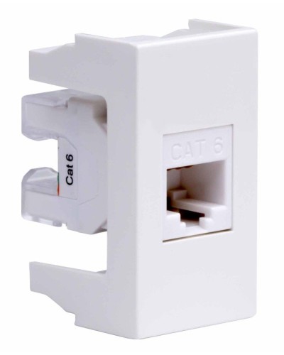 Розетка RJ-45 Viva 1 модуль кат.6A белая (45058). Розетка компьютерная экранированная с одним разъёмом. ДКС в Самаре