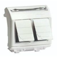 Розетка RJ-45 Brava 2 модуля слоновая кость (75656S): Розетка компьютерная с двумя разъёмами