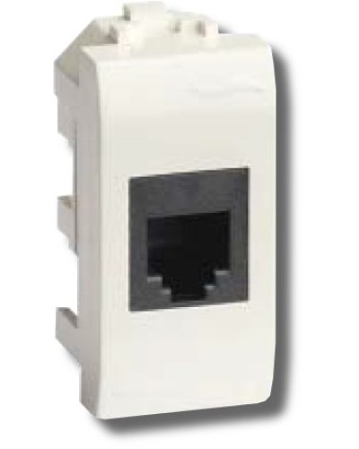 Розетка RJ-45 Brava 1 модуль белая (76654B): Розетка компьютерная с одним разъёмом в Самаре