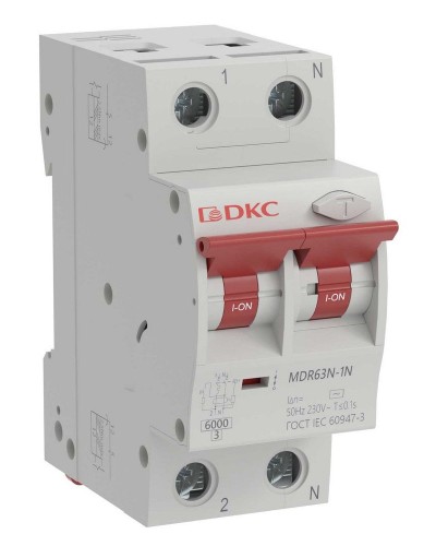 YON max MDR, 1P+N, 30mA, 16A, 6kA, А (MDR63N-1N2C16-A). Автоматический выключатель дифференциального тока. ДКС в Самаре