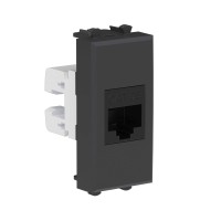 Розетка RJ-45, кат.5E, Avanti, 1 модуль, черный матовый (4412661): Розетка компьютерная модульная