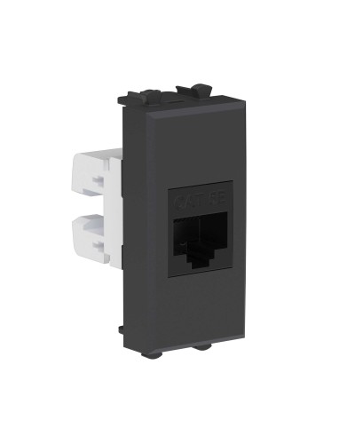 Розетка RJ-45, кат.5E, Avanti, 1 модуль, черный матовый (4412661): Розетка компьютерная модульная в Самаре