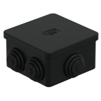 Коробка JBS070 70х70х40, 6 вых., IP44, черная (44056BL-1). Коробка монтажная. Экопласт