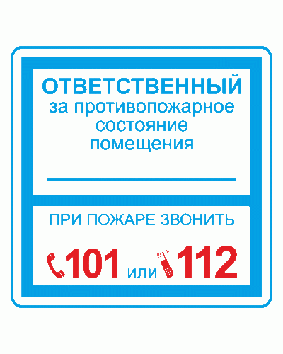 Плёнка (В 02) ответственный за противопожарное состояние (200х200). Пленка. Прочие российские в Самаре