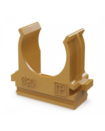 Крепёж-клипса для труб АБС-пластик бук D20 (100 шт) (PR13.0046). Крепление для труб ПВХ. Промрукав в Самаре