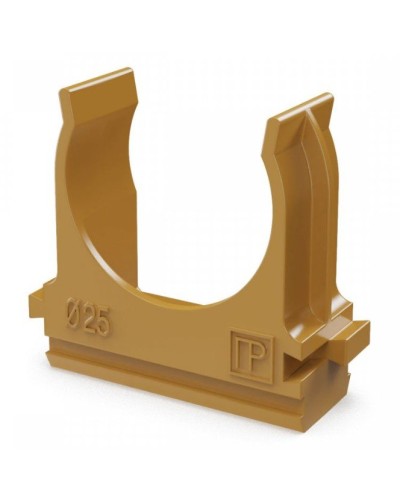 Крепёж-клипса для труб АБС-пластик бук D25 (100 шт) (PR13.0047). Крепление для труб ПВХ. Промрукав в Самаре