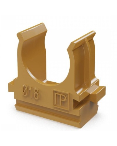 Крепёж-клипса для труб АБС-пластик бук D16 (100 шт) (PR13.0045). Крепление для труб ПВХ. Промрукав в Самаре
