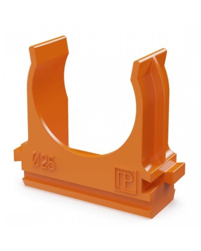 Крепёж-клипса для труб АБС-пластик оранжевая D25 (100 шт) (PR13.0065). Крепление для труб ПВХ. Промрукав в Самаре